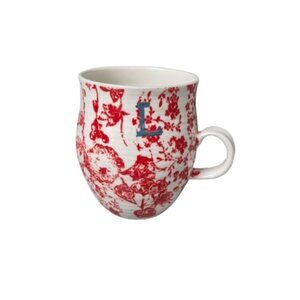 Anthropologie Homegrown Monogram Initial "L" Tea Coffee Cup Mug